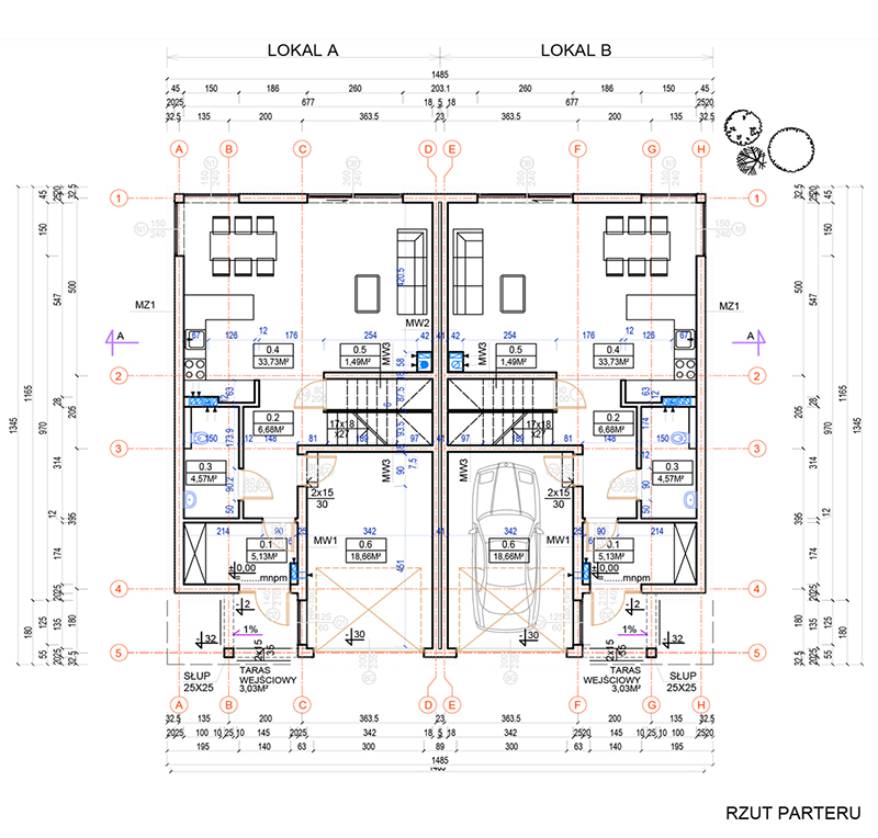 Leśne Tarasy rzut parteru