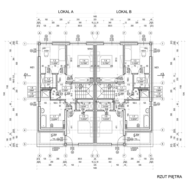 Leśne Tarasy rzut 1 piętra